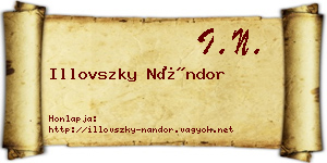 Illovszky Nándor névjegykártya